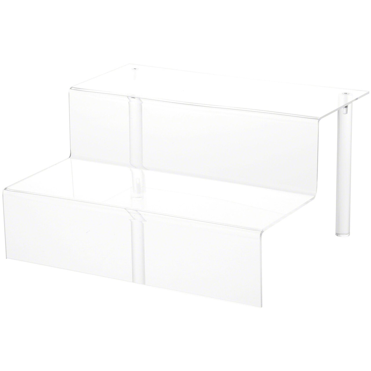 Plymor Clear Acrylic 2-Step Display Stairs, 6.25" H x 12" W x 10.25" D